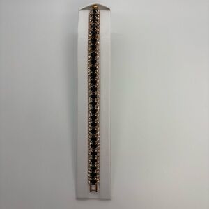 Black And Clear Crystal Rhinestone Bridal Prom Tennis Bracelet